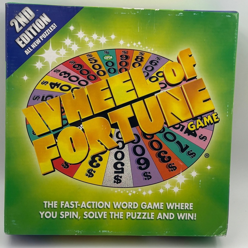 2nd Edition Wheel of Fortune Pressman Board Game 2005 Word‎ Puzzle Green Good